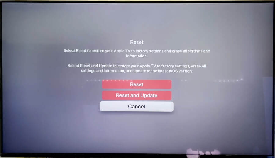 Reset Apple TV to Factory Settings